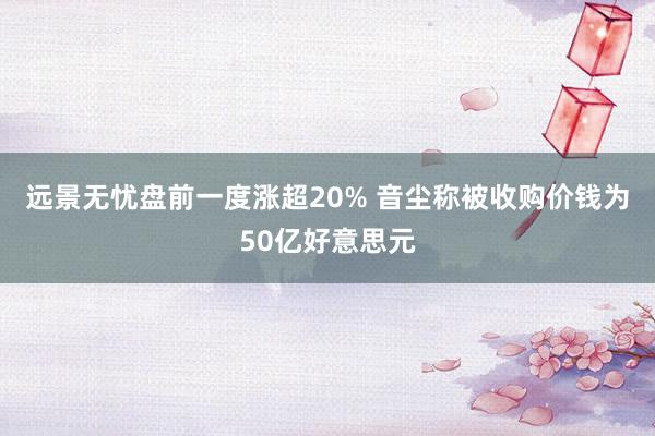 远景无忧盘前一度涨超20% 音尘称被收购价钱为50亿好意思元